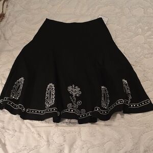 NWT Sag Harbor Cotton Black & White Skirt, Size 10 (315)